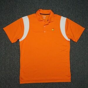 Masters Tech Shirt Mens Large Orange White Performance Polo Augusta‎ National